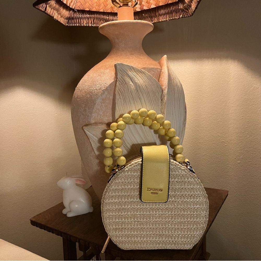 Dune London Yellow Beaded, Round, Hand Bag & Crossbody